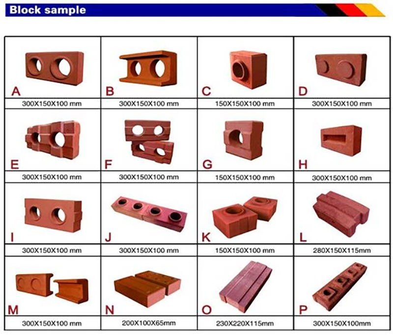 QTS2-40 Manual Clay Brick Making Machine- Sample Brick Showcase